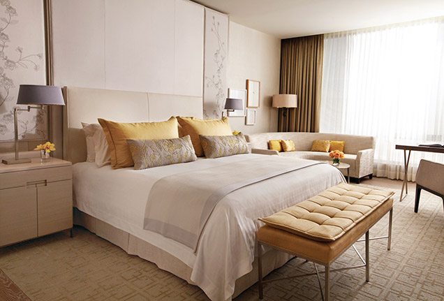Hotel beds: A guestroom at Four Seasons Hotel Toronto