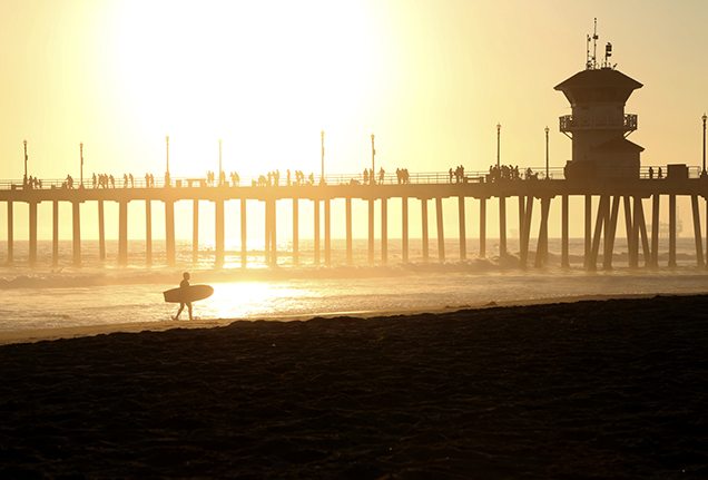 Best surfing spots: Huntington Beach pier, California