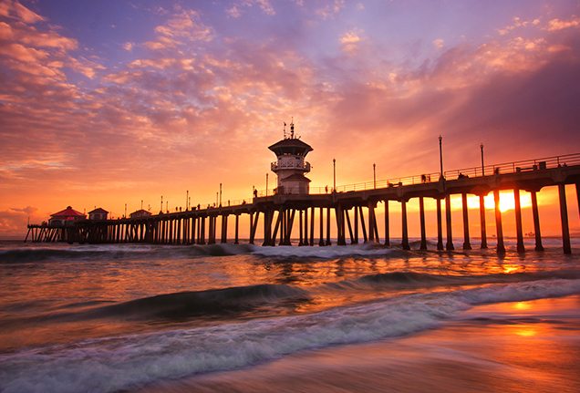 Huntington Beach Pier in California.