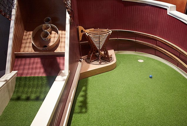 Indoor mini-golf at Urban Putt in San Francisco.