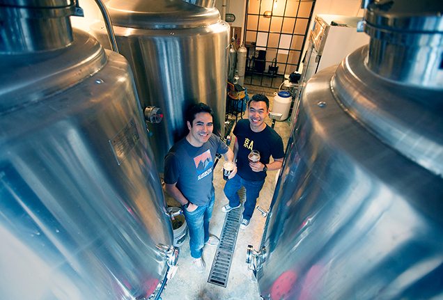 Alex Acker and Kristian Li of Jing-A Brewing Co. in Beijing