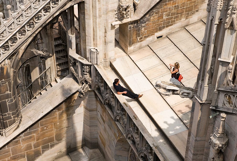 Young couple on roof of Duomo