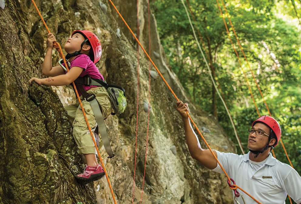 Langkawi kids rock climbing