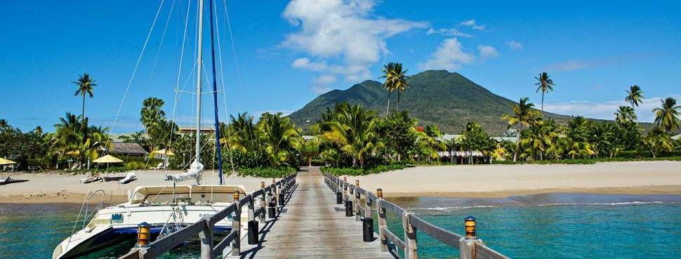 Boat and pier on beach