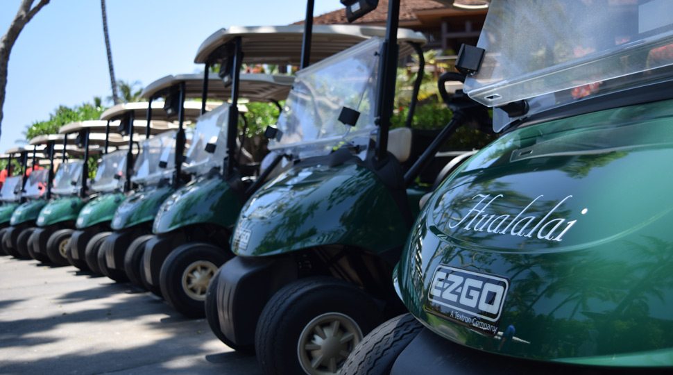Golf carts at Four Seasons Hualalai