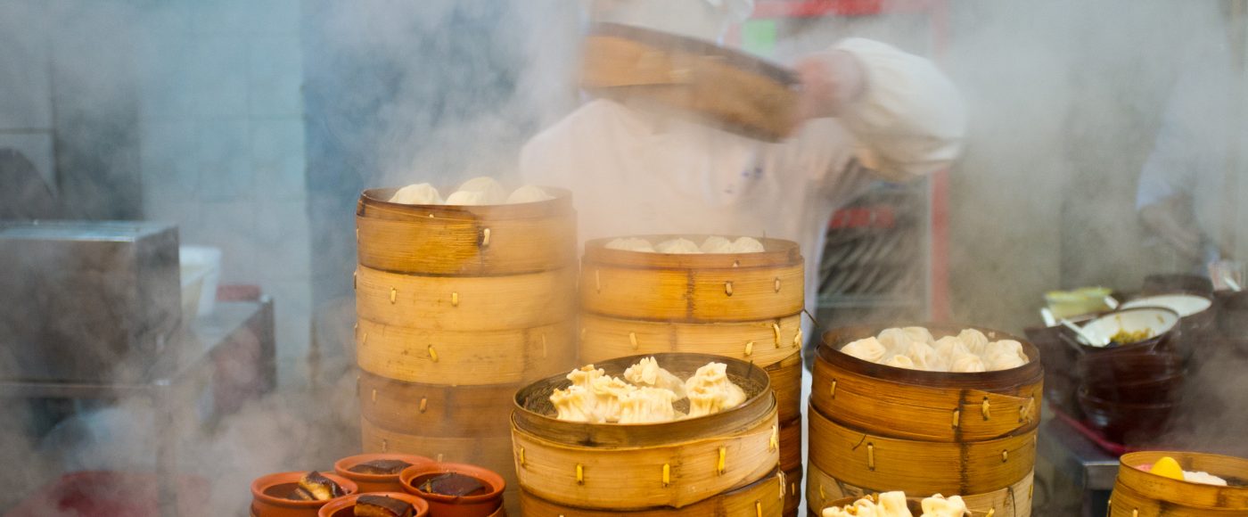 Steamed small meat dumpling in Hangzhou.