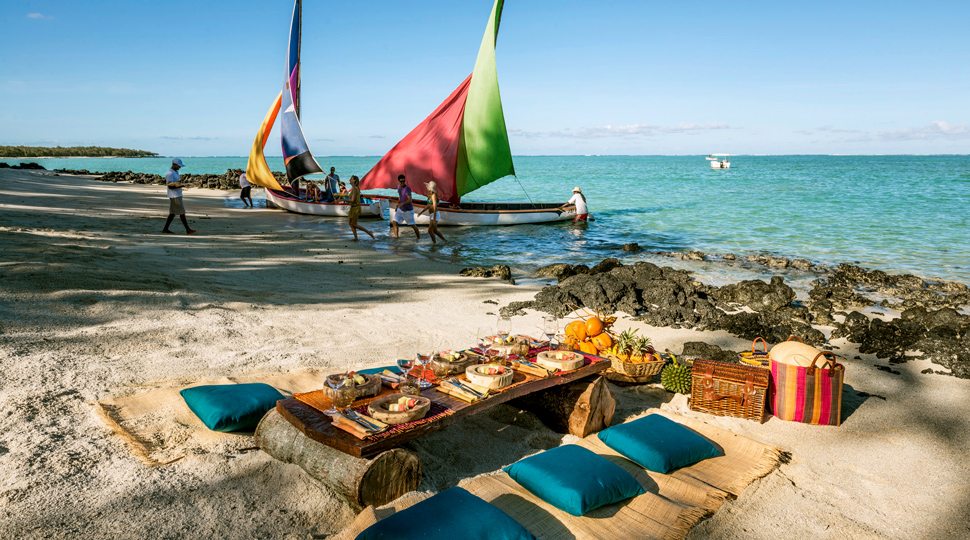 A private beach barbecue at the Four Seasons Mauritius