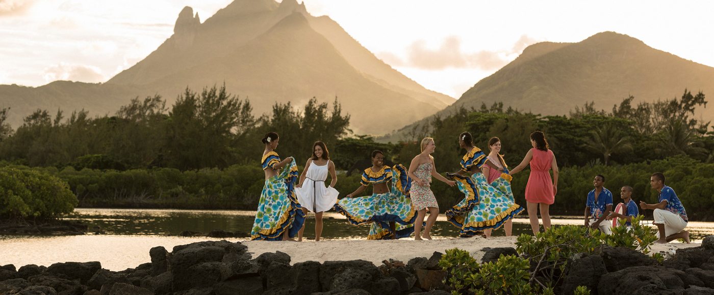 Sega dance performed with guests at the Four Seasons Mauritius