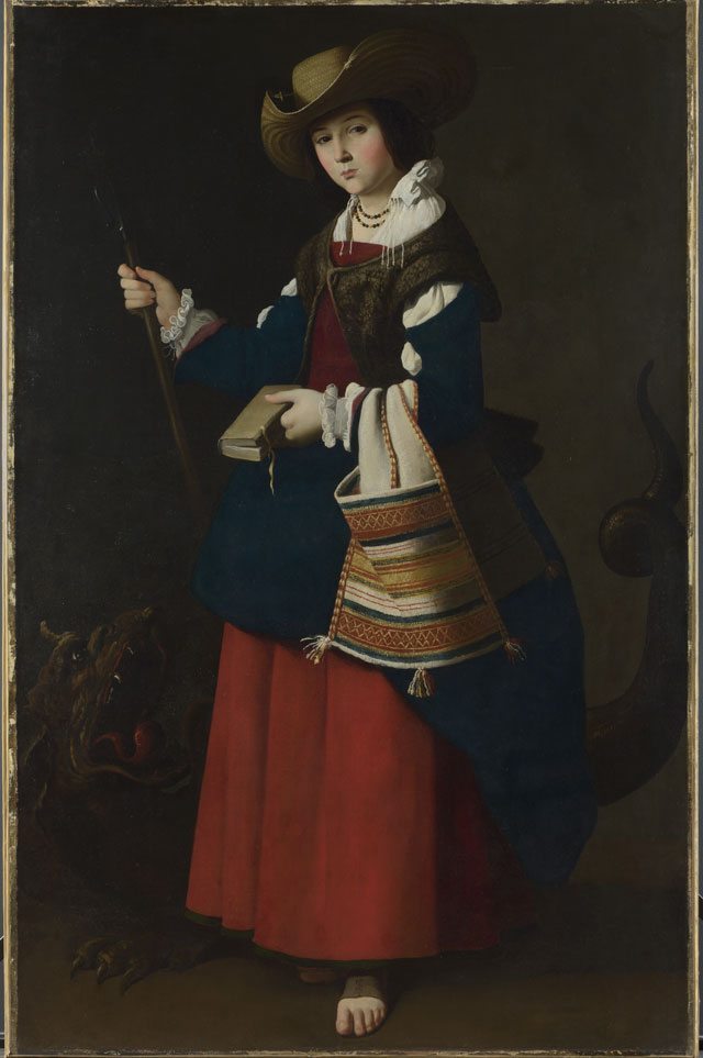 Francisco de Zurbaran’s Saint Margaret of Antioch. On Display at the National Gallery