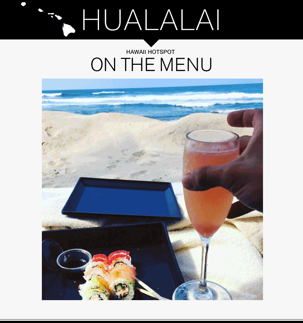 Cocktail at the beach on Hualalai