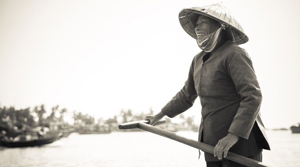 Fisherman with net in Hoi An