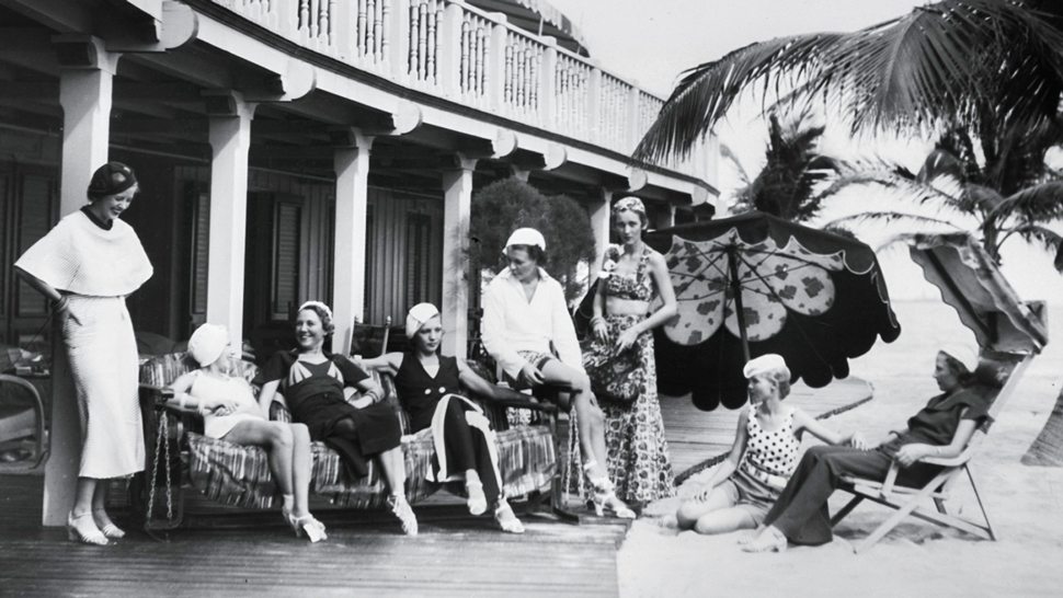 A historic photo of guests at the Surf Club Miami Beach