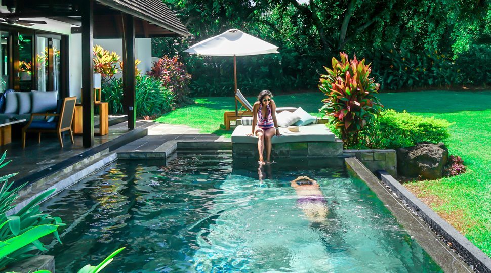 A private villa pool at the Four Seasons Mauritius.
