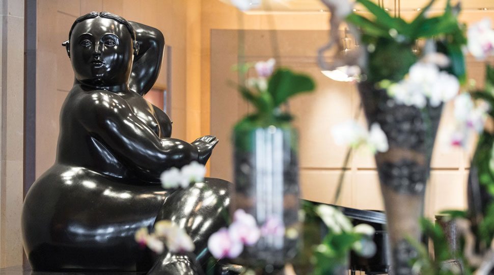 Fernando Botero’s Adam and Eve welcome guests entering Four Seasons Miami
