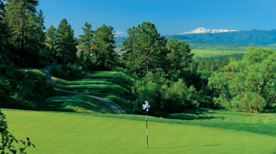 view from a green at Ridge Castle Pines