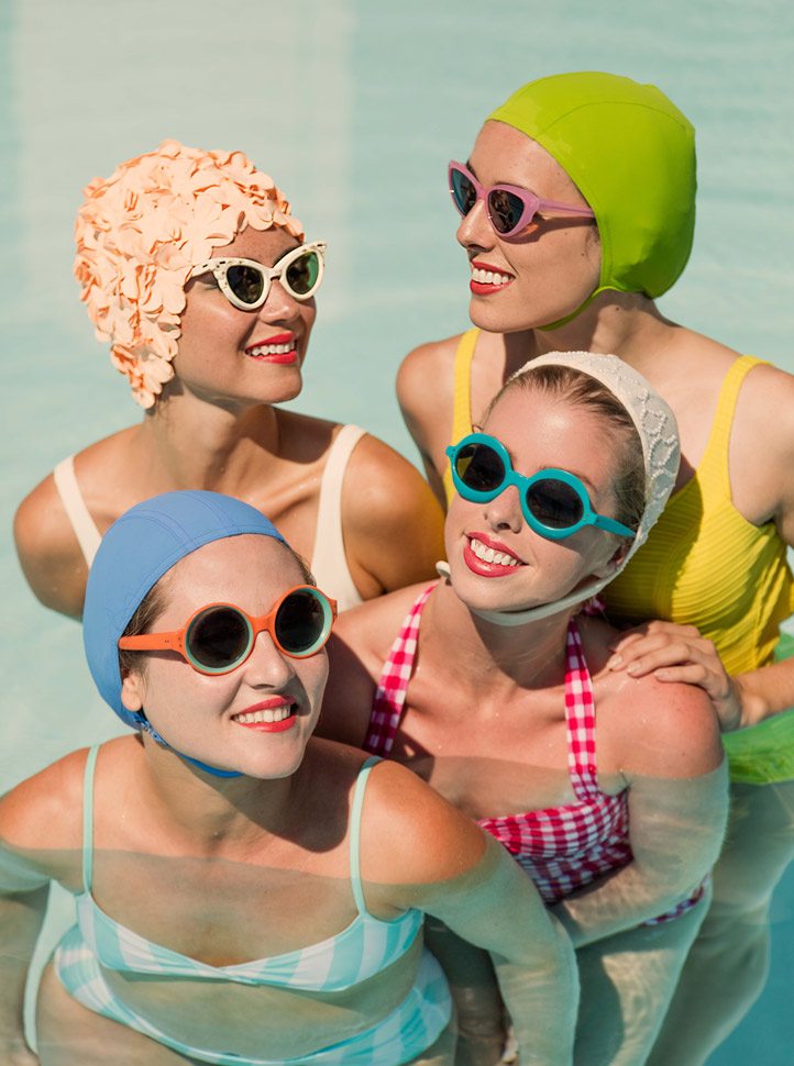 Four women in a pool