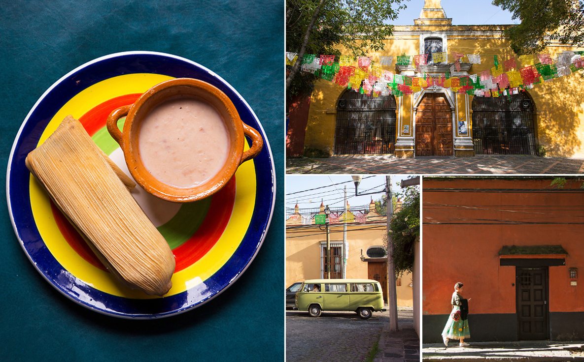 Popular sights around the Coyoacan neighborhood of Mexico City.