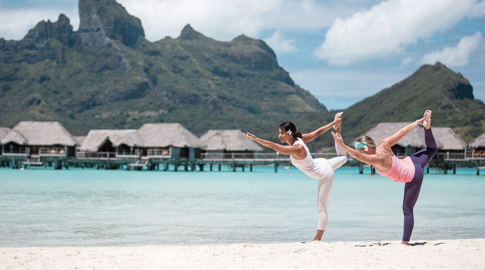 Yoga on the beach Bora Bora
