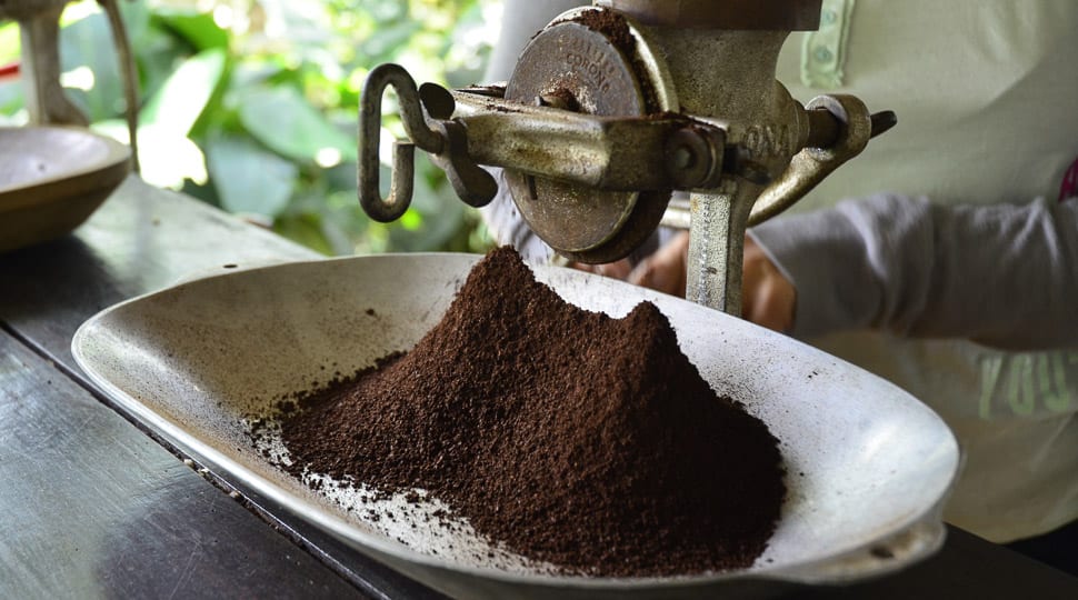 Ground coffee seeds