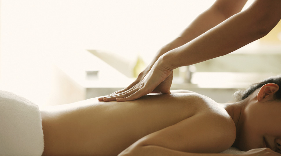 A woman being given a massage
