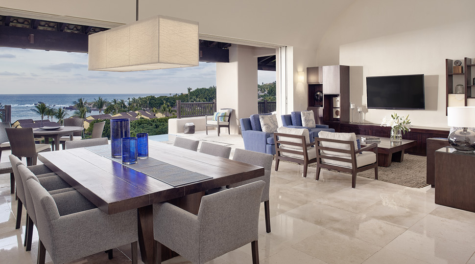 Dining Area and Living Room at Four-bedroom Ocean-view