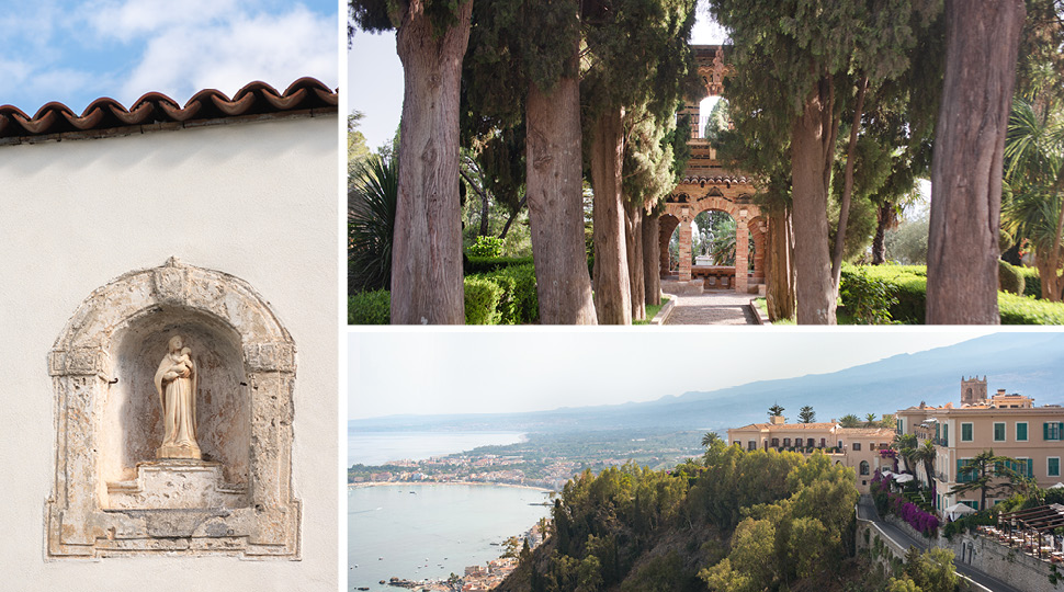 Collage of images of Taormina (San Domenico Palace)