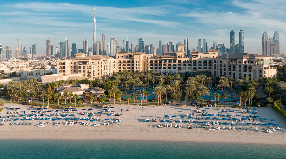 Aerial view of Four Seasons Resort Dubai at Jumeirah Beach