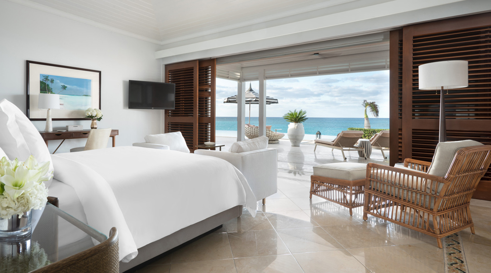 Bedroom opens up to large, private terrace overlooking the ocean